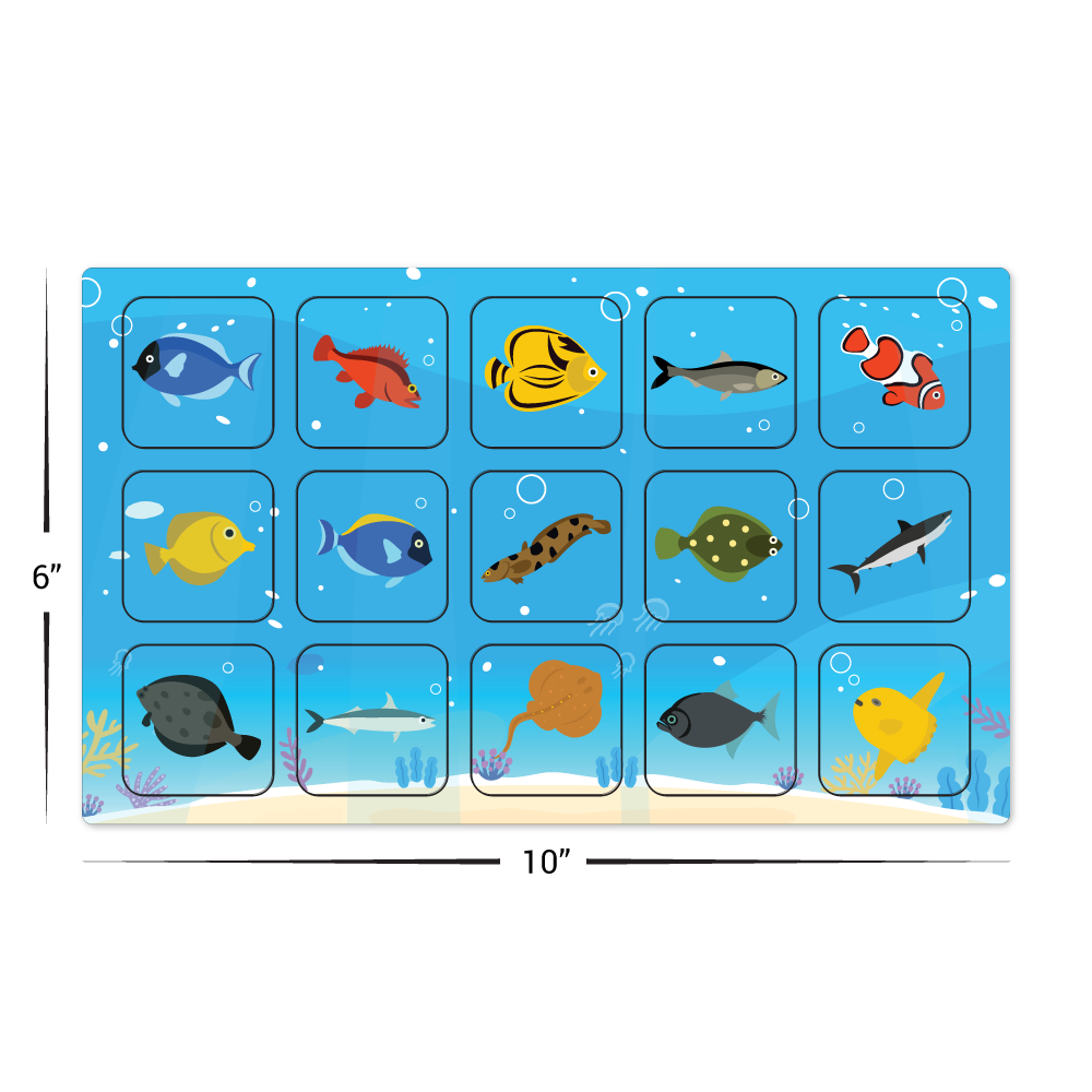 Custom Plastic Punch-Out Card - 15 1.625" x 1.625" Square Cards