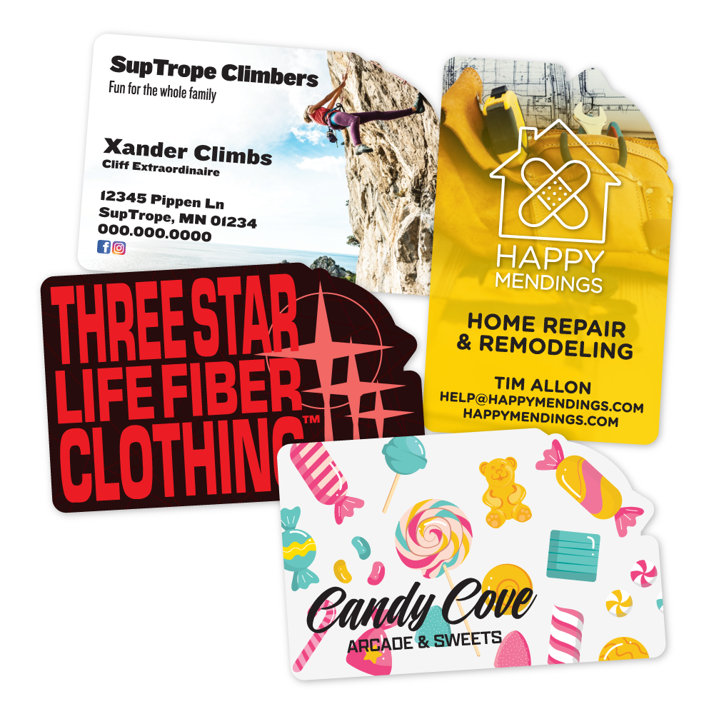 Custom Plastic 3.375" x 2.125" Corner Design Cards