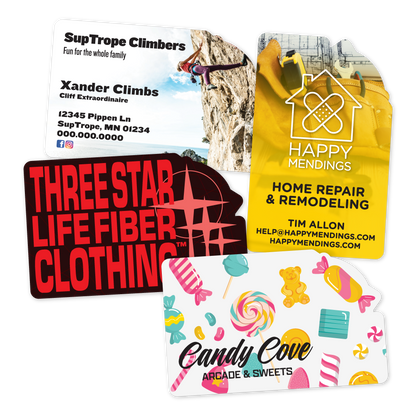 Custom Plastic 3.375" x 2.125" Corner Design Cards