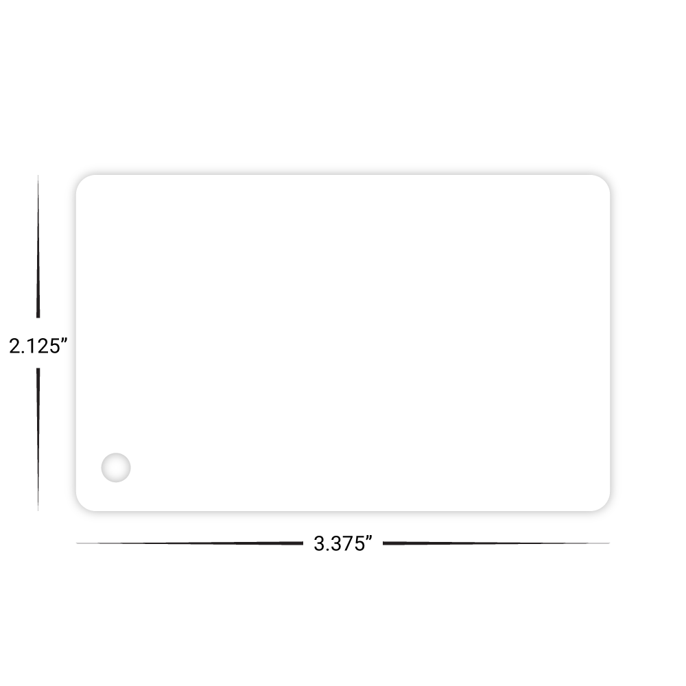 Custom Plastic 3.375" x 2.125" Cards with Corner Hole