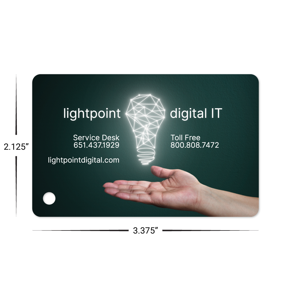 Custom Plastic 3.375" x 2.125" Cards with Corner Hole