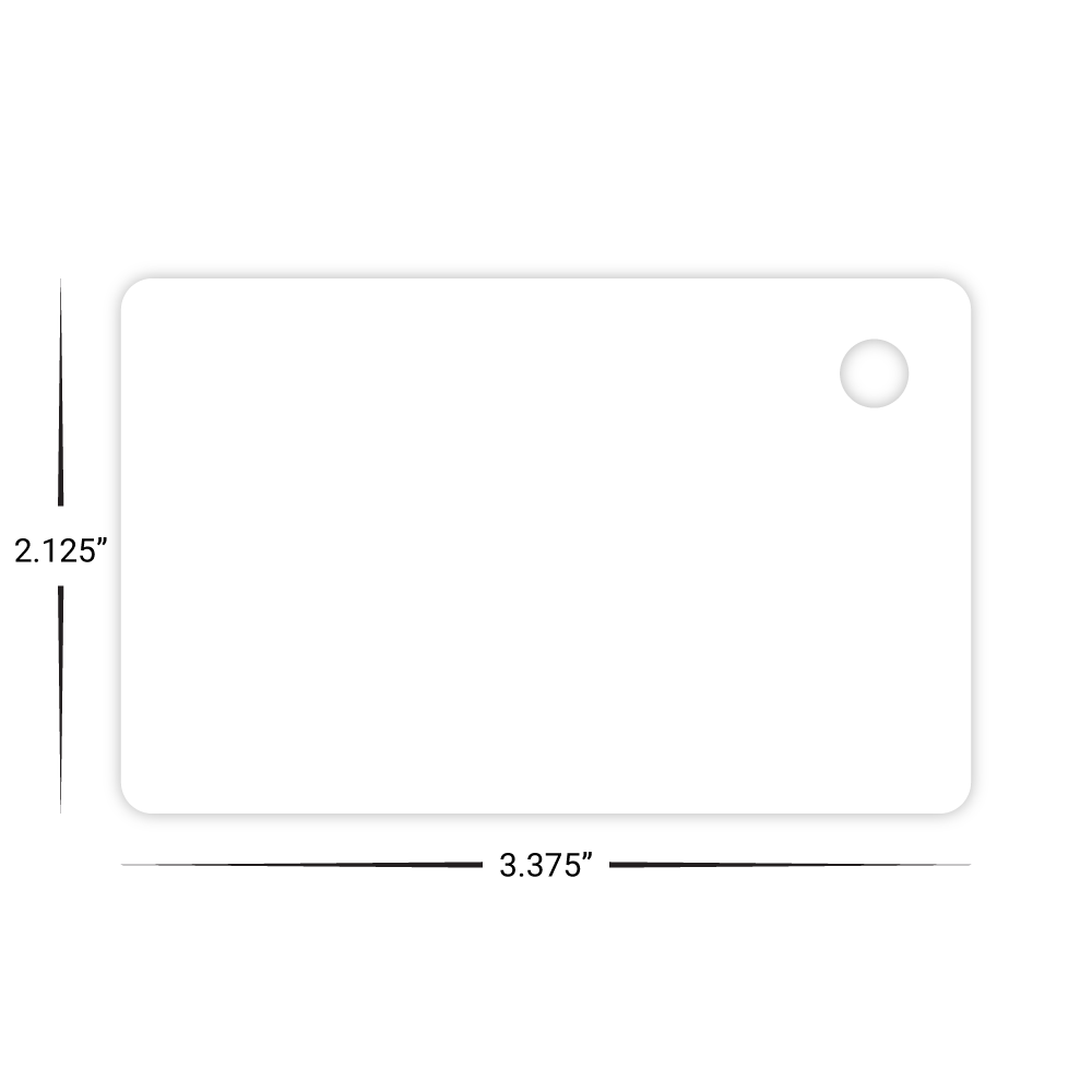 Custom Plastic 3.375" x 2.125" Cards with Large Corner Hole