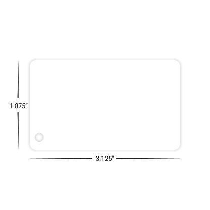 Custom Plastic 3.125" x 1.875" Corner Hole Tags