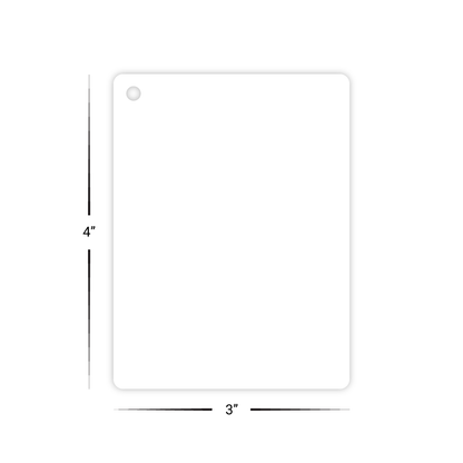 Custom Plastic 3" x 4" Rectangle with Corner Hole Tags