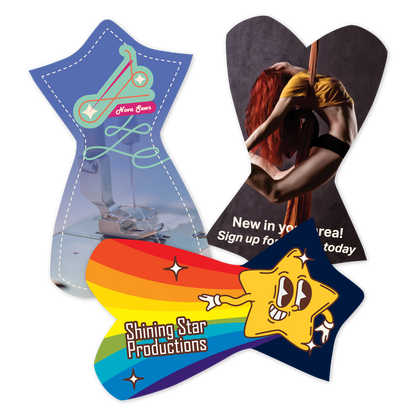 Custom Plastic 3" x 5" Corset Shape Cards