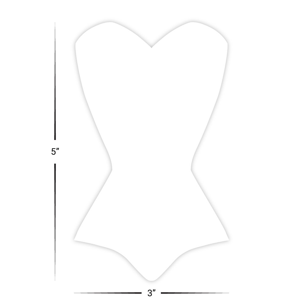 Custom Plastic 3" x 5" Corset Shape Cards