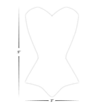 Custom Plastic 3" x 5" Corset Shape Cards
