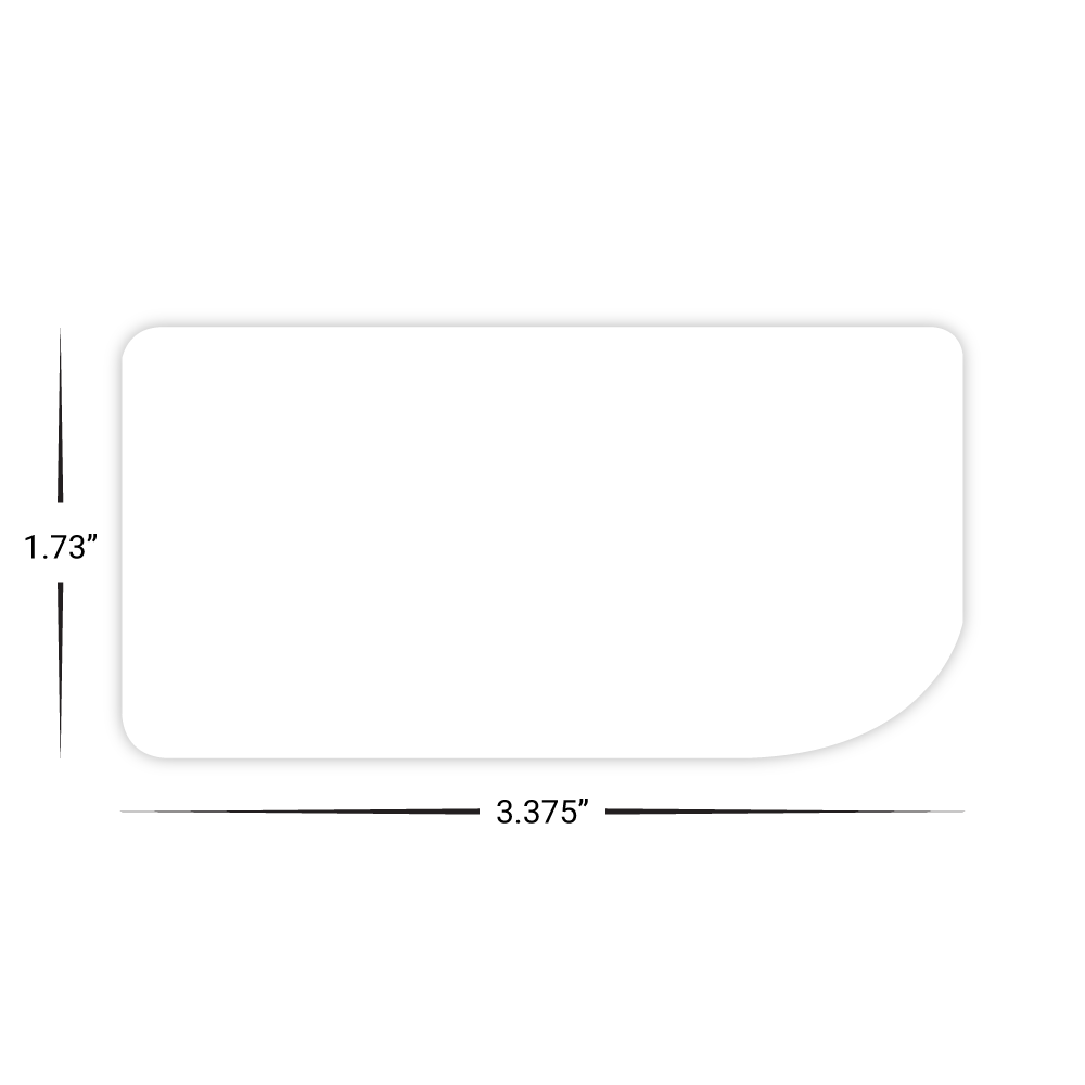 Custom Plastic 3.375" x 1.73" Curved Corner Cards
