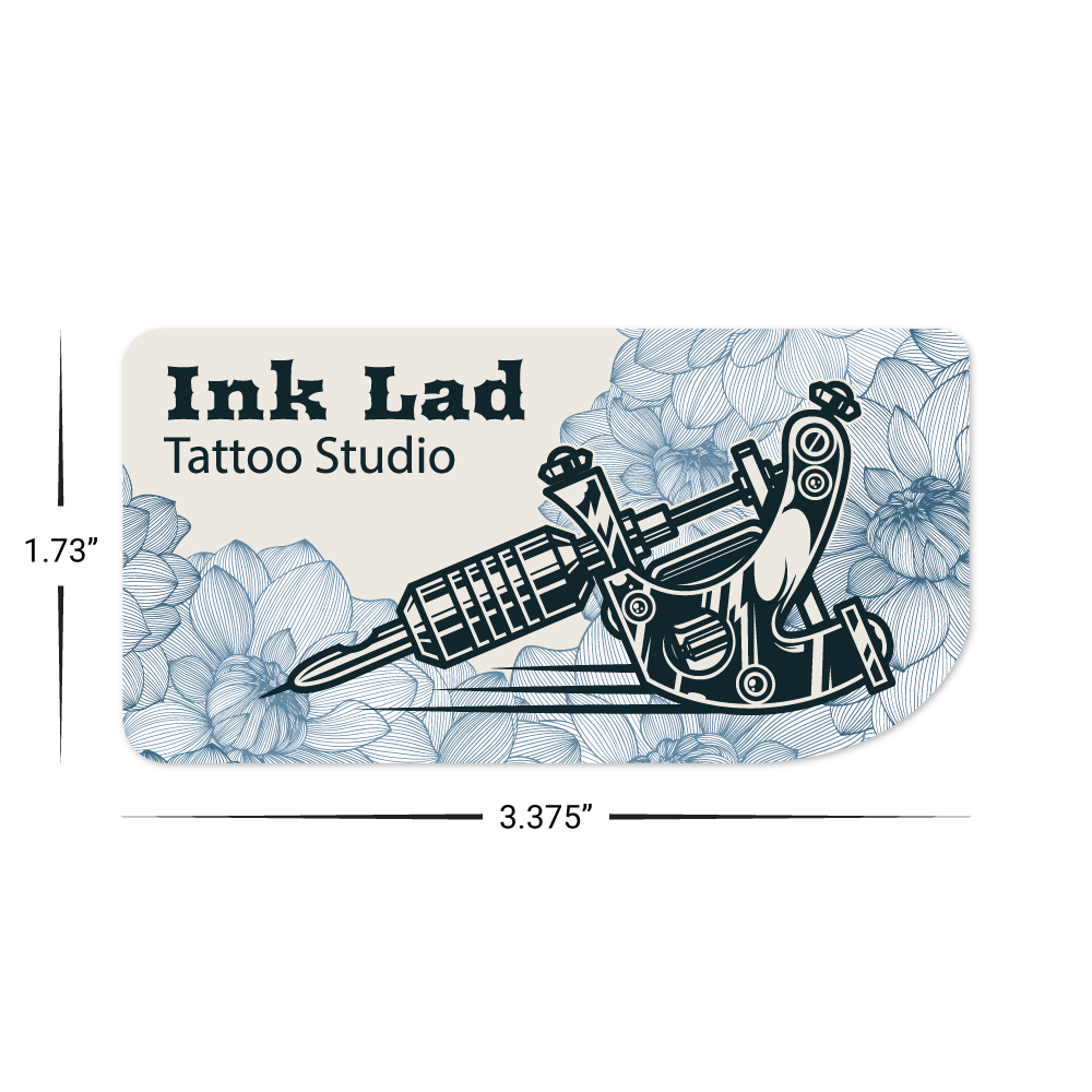 Custom Plastic 3.375" x 1.73" Curved Corner Cards