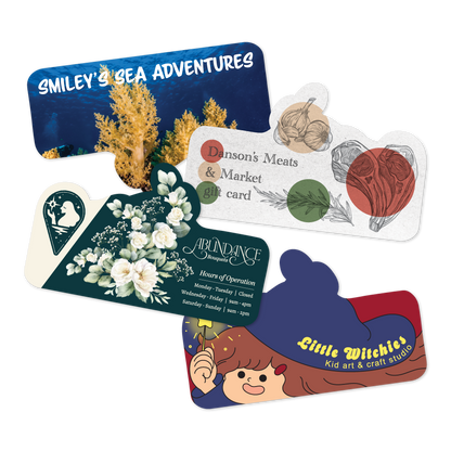 Custom Plastic 3.25" x 2" Unique Shape Cards