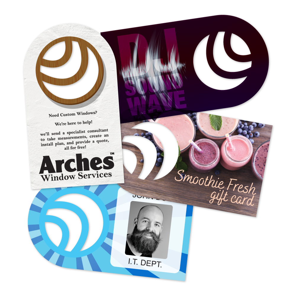 Custom Plastic 3.5" x 2" Rounded Logo Cards