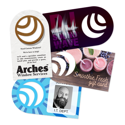 Custom Plastic 3.5" x 2" Rounded Logo Cards