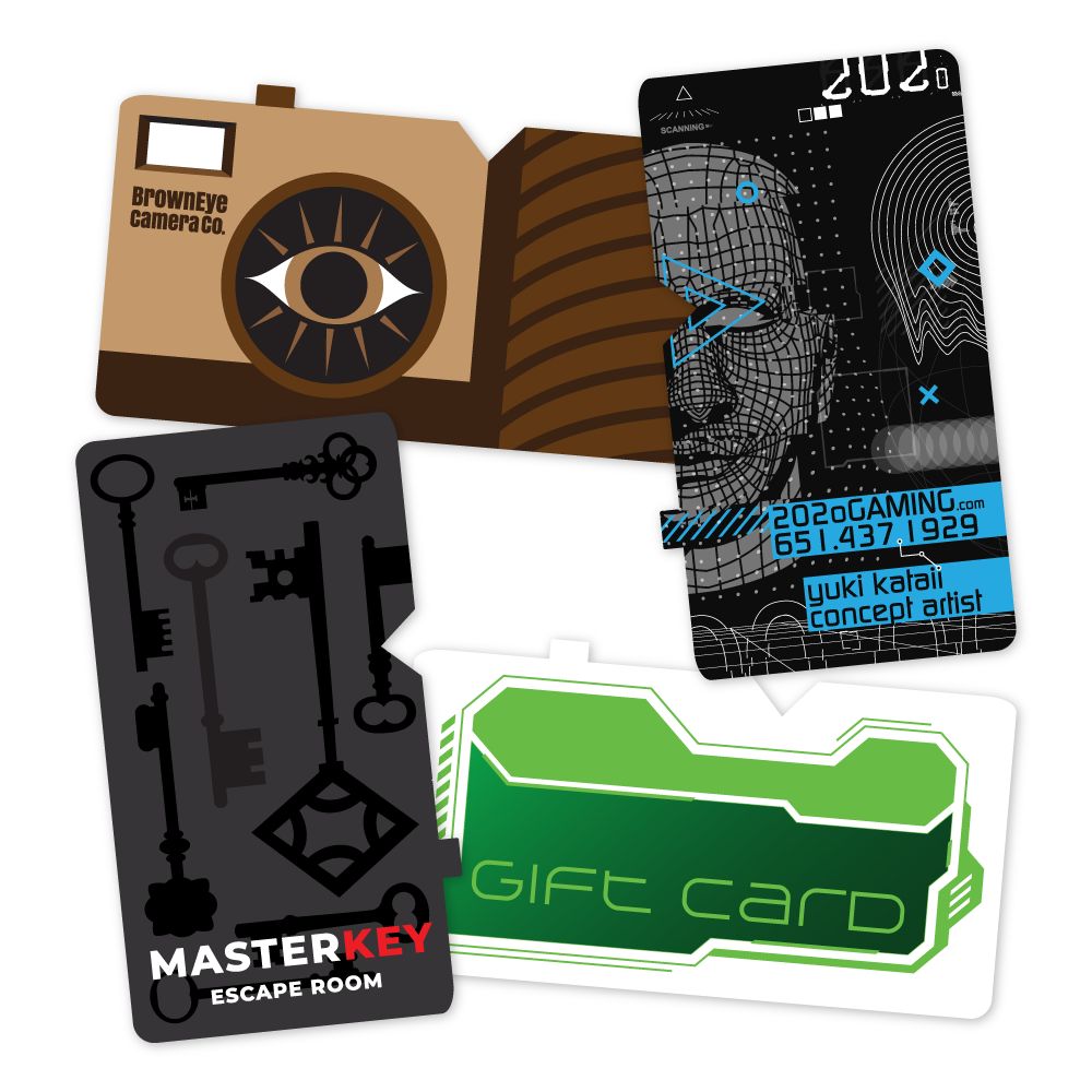 Custom Plastic 3.46" x 1.96" Notch and Rise Cards