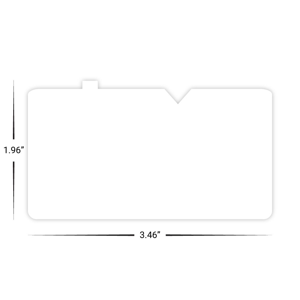 Custom Plastic 3.46" x 1.96" Notch and Rise Cards
