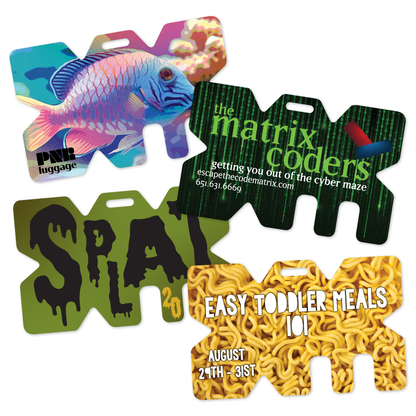 Custom Plastic 3.375" x 2.125" Unique Shape Luggage Tag