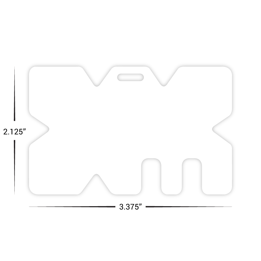 Custom Plastic 3.375" x 2.125" Unique Shape Luggage Tag