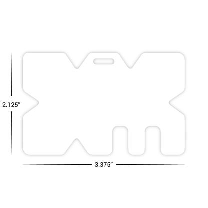 Custom Plastic 3.375" x 2.125" Unique Shape Luggage Tag