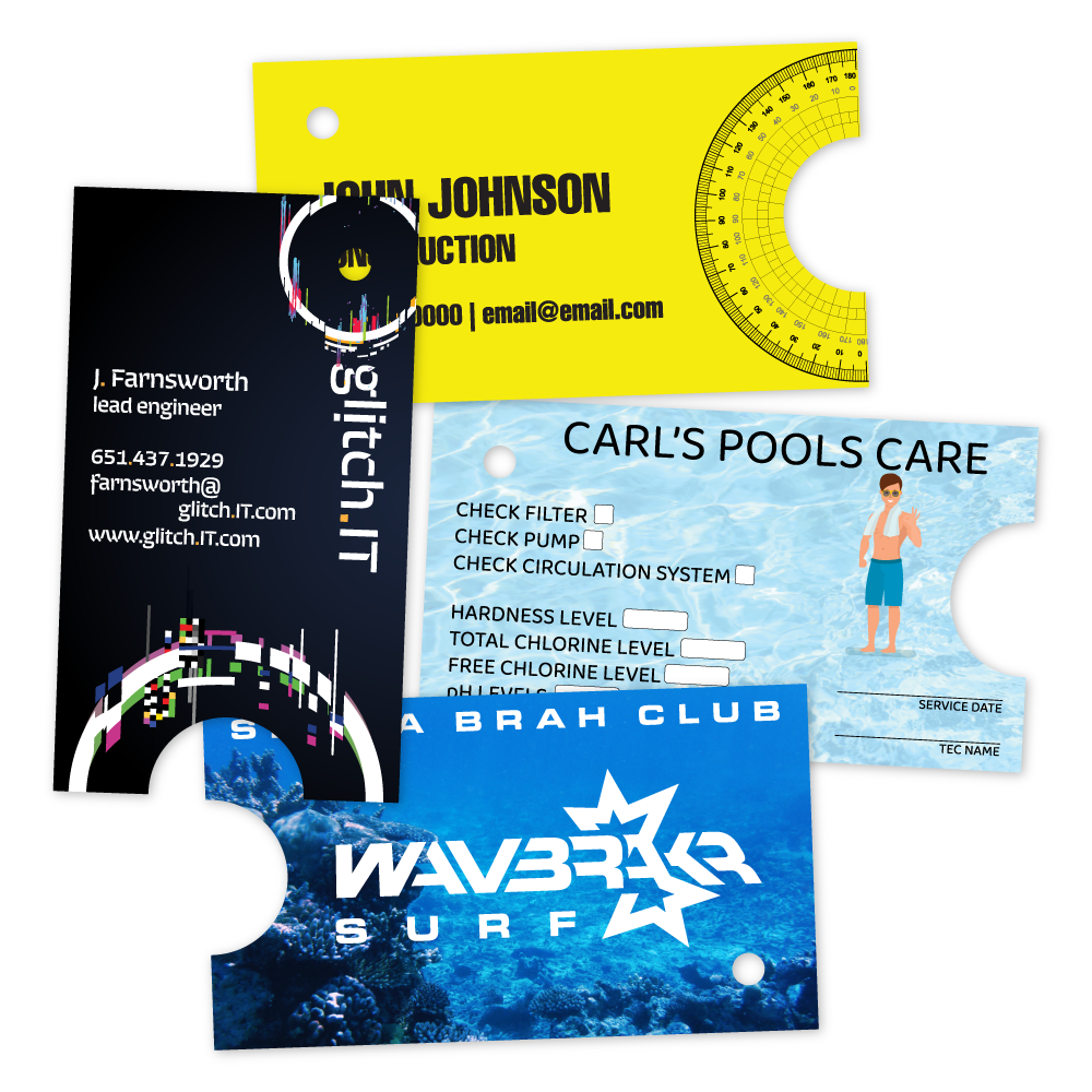 Custom Plastic 3.5" x 2" Hole Cards