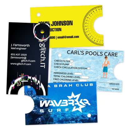 Custom Plastic 3.5" x 2" Hole Cards