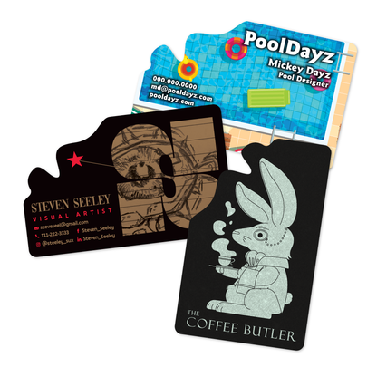 Custom Plastic 3.375" x 2.125" Decorative Corner Cards