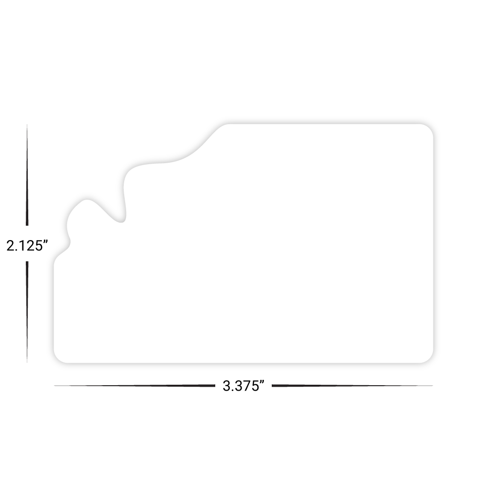 Custom Plastic 3.375" x 2.125" Decorative Corner Cards