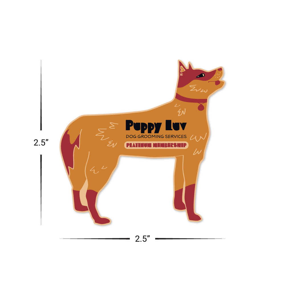 Custom Plastic 2.5" x 2.5" Dog Shape Cards