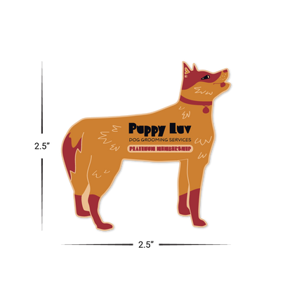 Custom Plastic 2.5" x 2.5" Dog Shape Cards