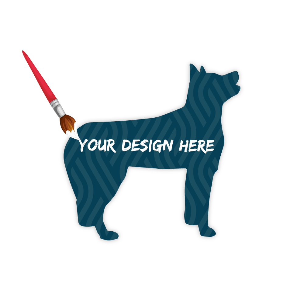 Custom Plastic 2.5" x 2.5" Dog Shape Cards