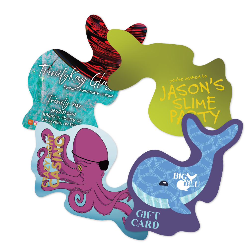 Custom Plastic 3" x 2.6" Animal Shape Cards