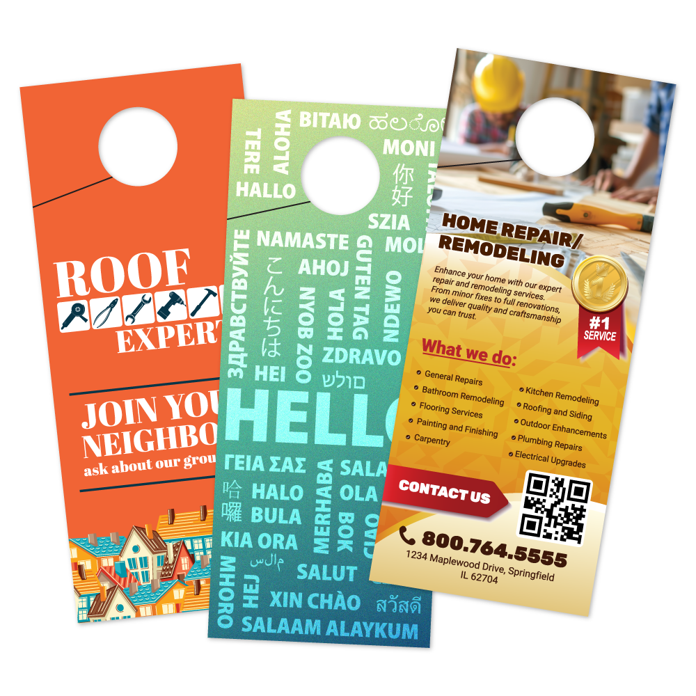 Custom Plastic 3.5" x 8.5" Door Hanger