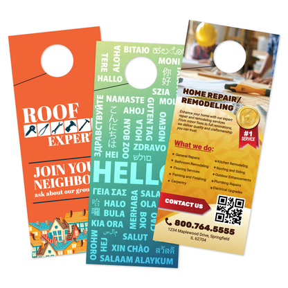 Custom Plastic 3.5" x 8.5" Door Hanger