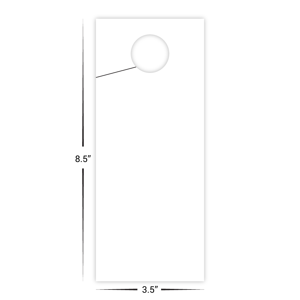 Custom Plastic 3.5" x 8.5" Door Hanger
