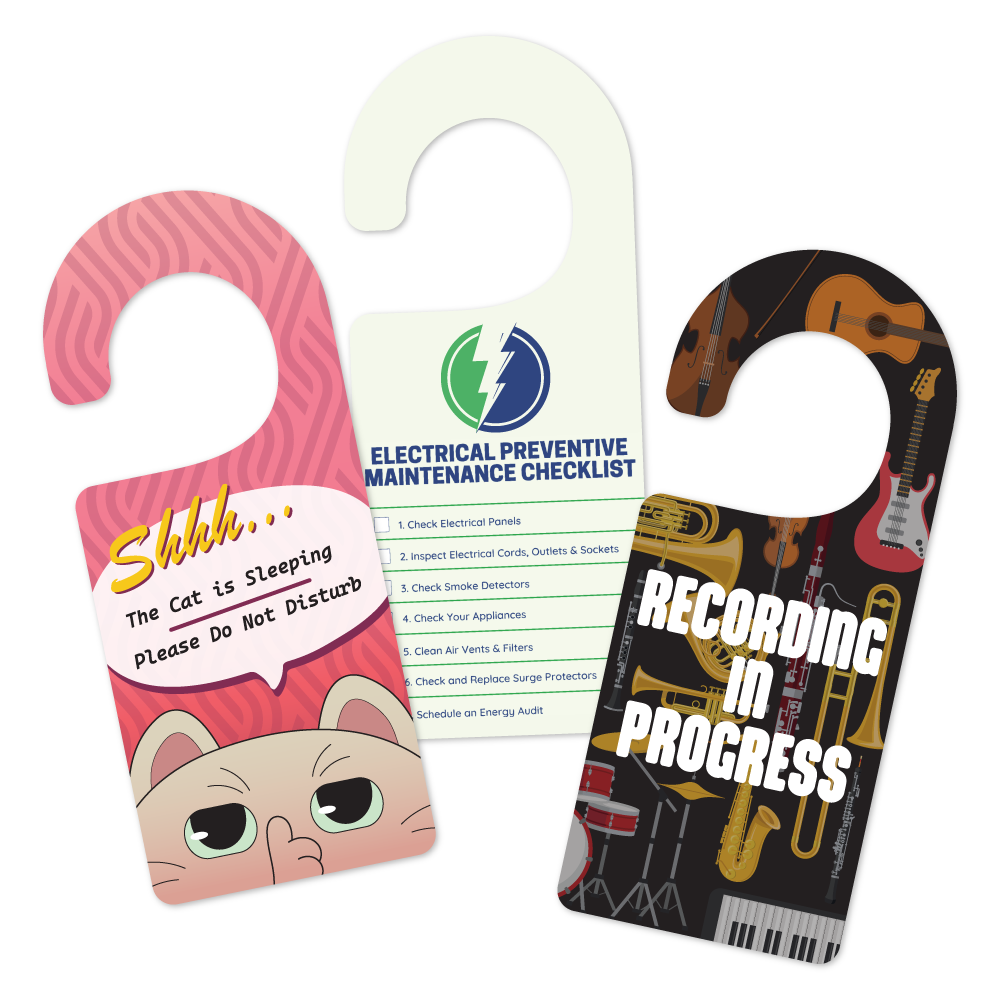 Custom Plastic 8.5" x 3.5" Door Hangers