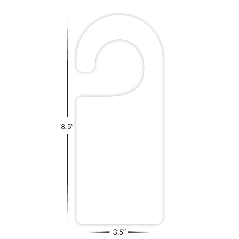 Custom Plastic 8.5" x 3.5" Door Hangers