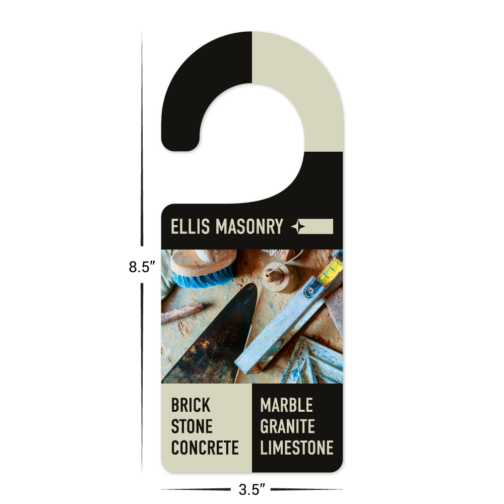 Custom Plastic 8.5" x 3.5" Door Hangers