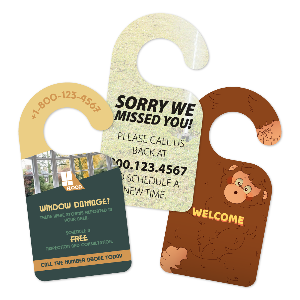 Custom Plastic 3" x 6" Door Hangers
