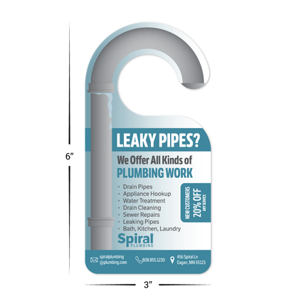 Custom Plastic 3" x 6" Door Hangers