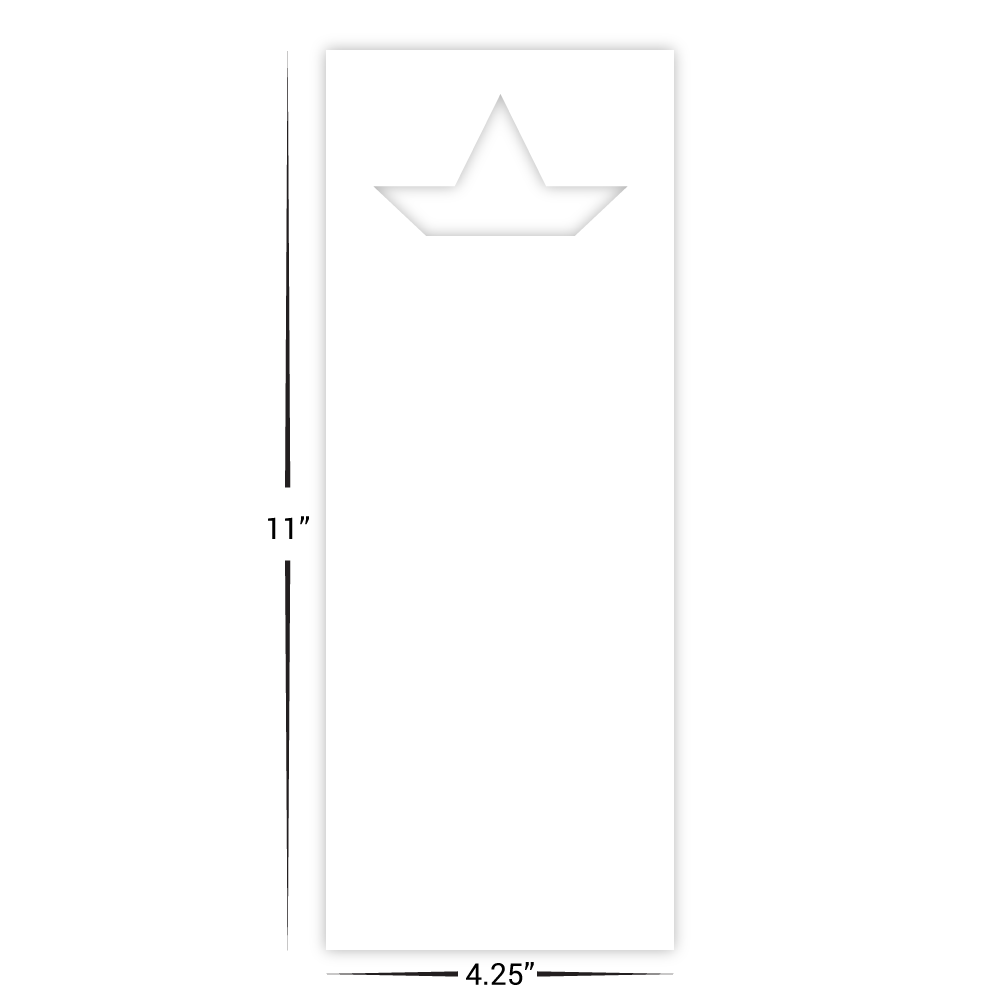 Custom Plastic 11" x 4.25" Crown Hole Hanger