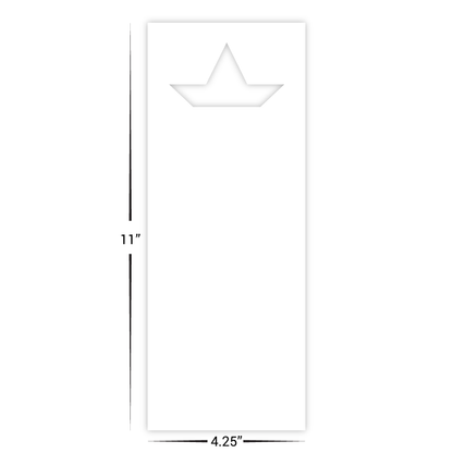 Custom Plastic 11" x 4.25" Crown Hole Hanger