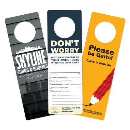 Custom Plastic 2.8" x 8.5" Door Hangers