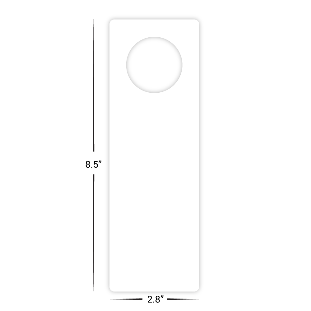 Custom Plastic 2.8" x 8.5" Door Hangers