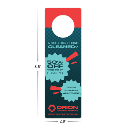 Custom Plastic 2.8" x 8.5" Door Hangers