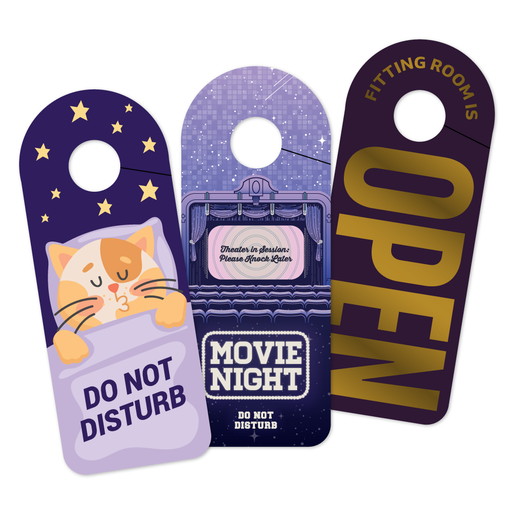 Custom Plastic 3.25" x 8.25" Rounded Door Hangers