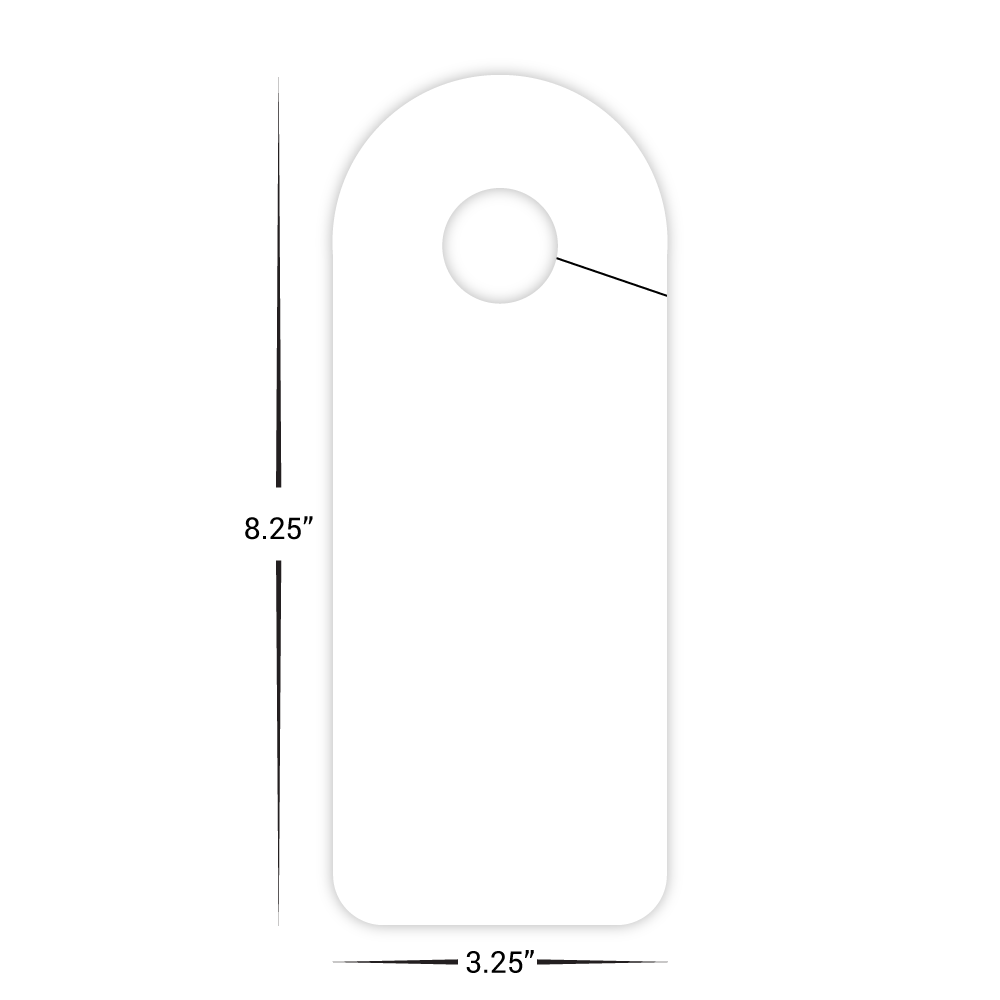 Custom Plastic 3.25" x 8.25" Rounded Door Hangers