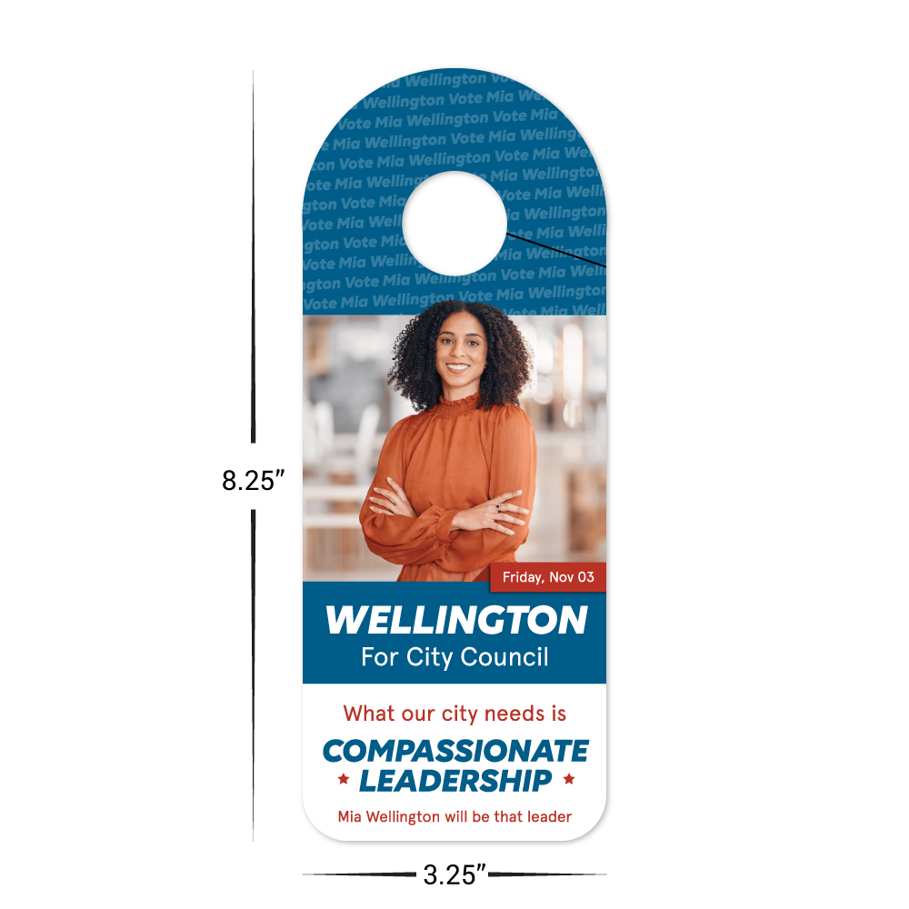 Custom Plastic 3.25" x 8.25" Rounded Door Hangers