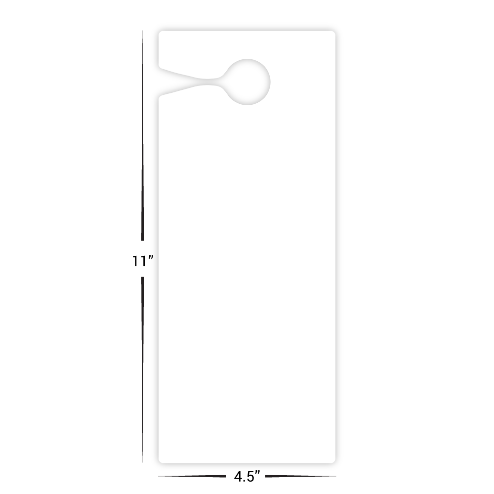 Custom Plastic 4.5" x 11" Door Hangers