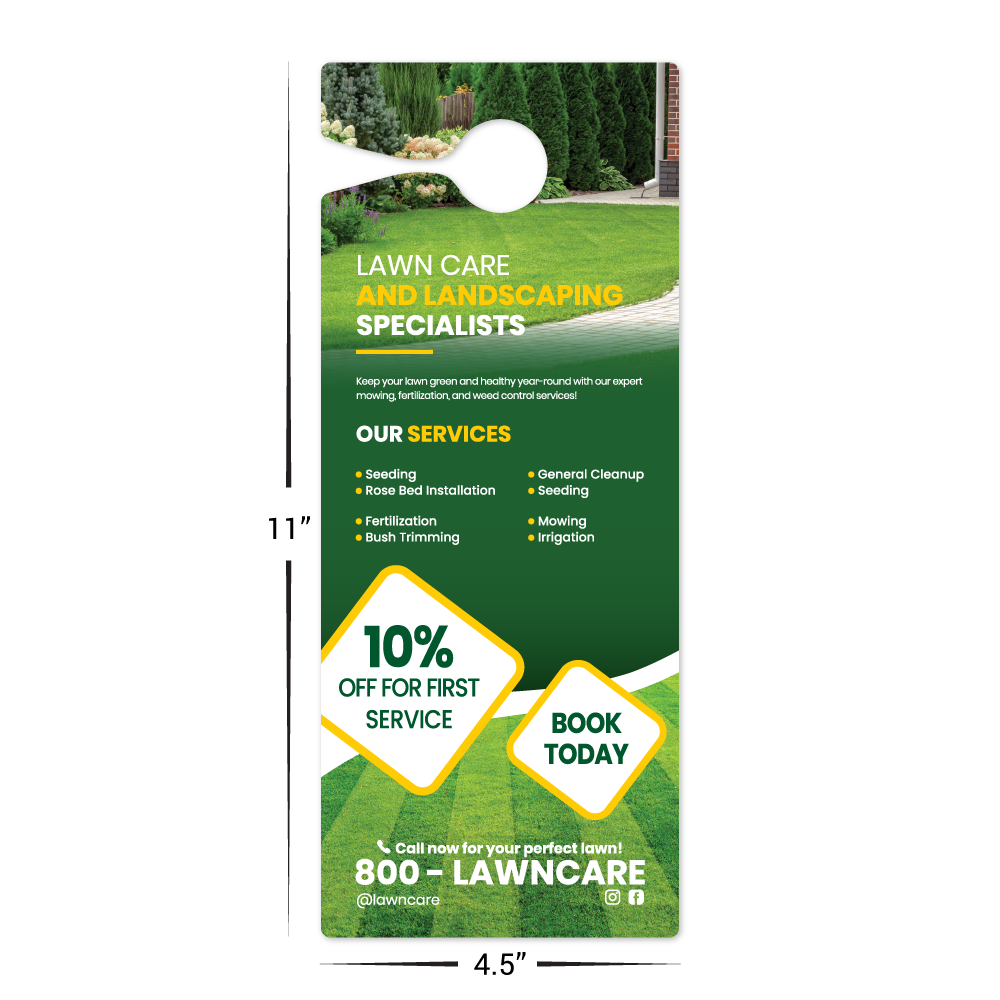 Custom Plastic 4.5" x 11" Door Hangers