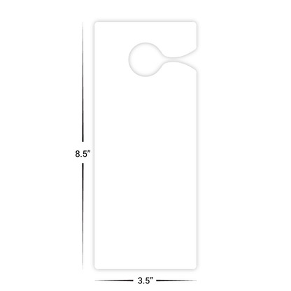 Custom Plastic 3.5" x 8.5" Open Slit Door Hangers
