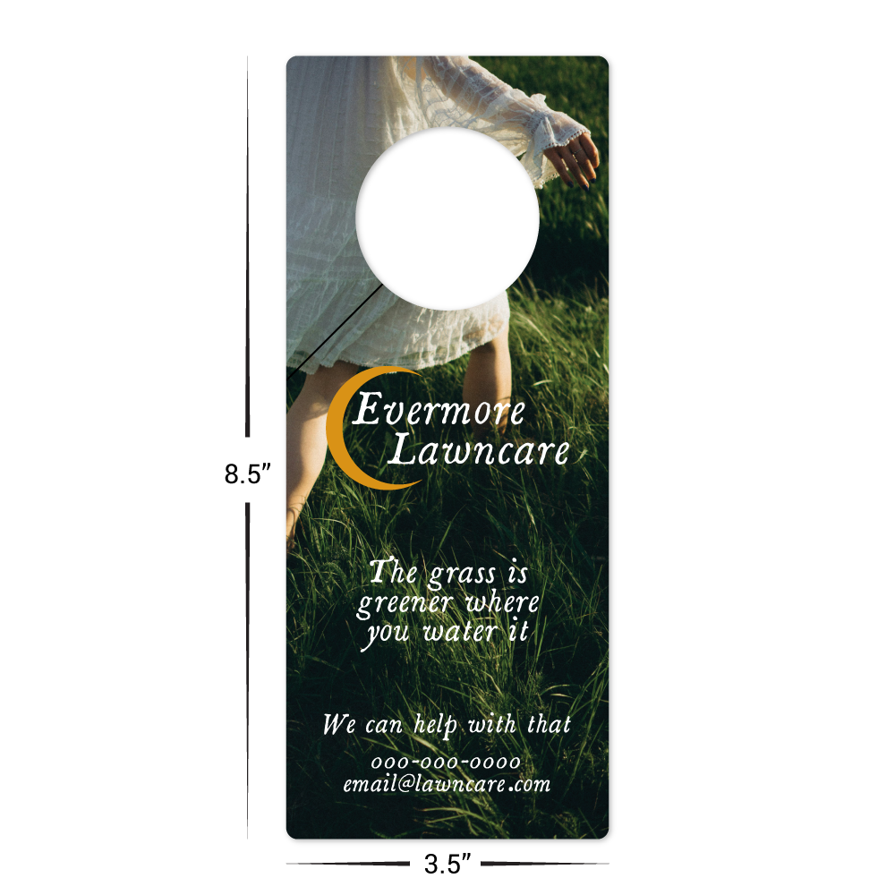 Custom Plastic 8.5" x 3.5" Door Hanger