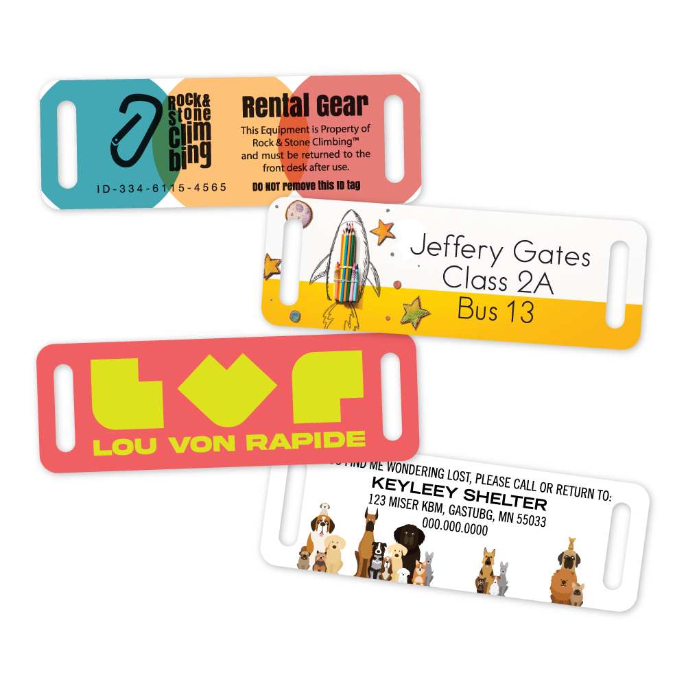 Custom Plastic 3.5" x 1.188 Double Slot Luggage Tag